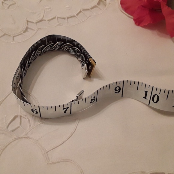 VTG. STERLING UNISEX SOLID ANTIQUED BRAIDED CUFF - Picture 7 of 8